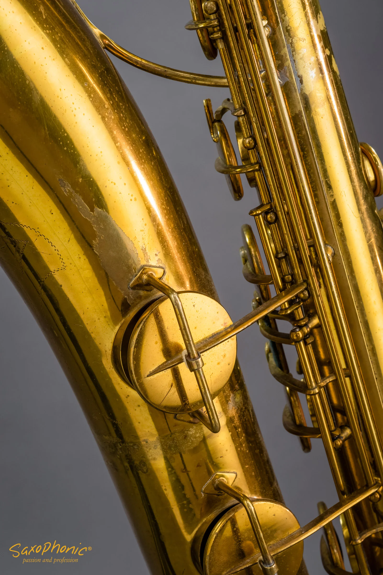Saxophone Baryton Adolphe Sax (1933) par Henri SELMER Paris, n°778/11283, verni - Saxophonic - Image 6
