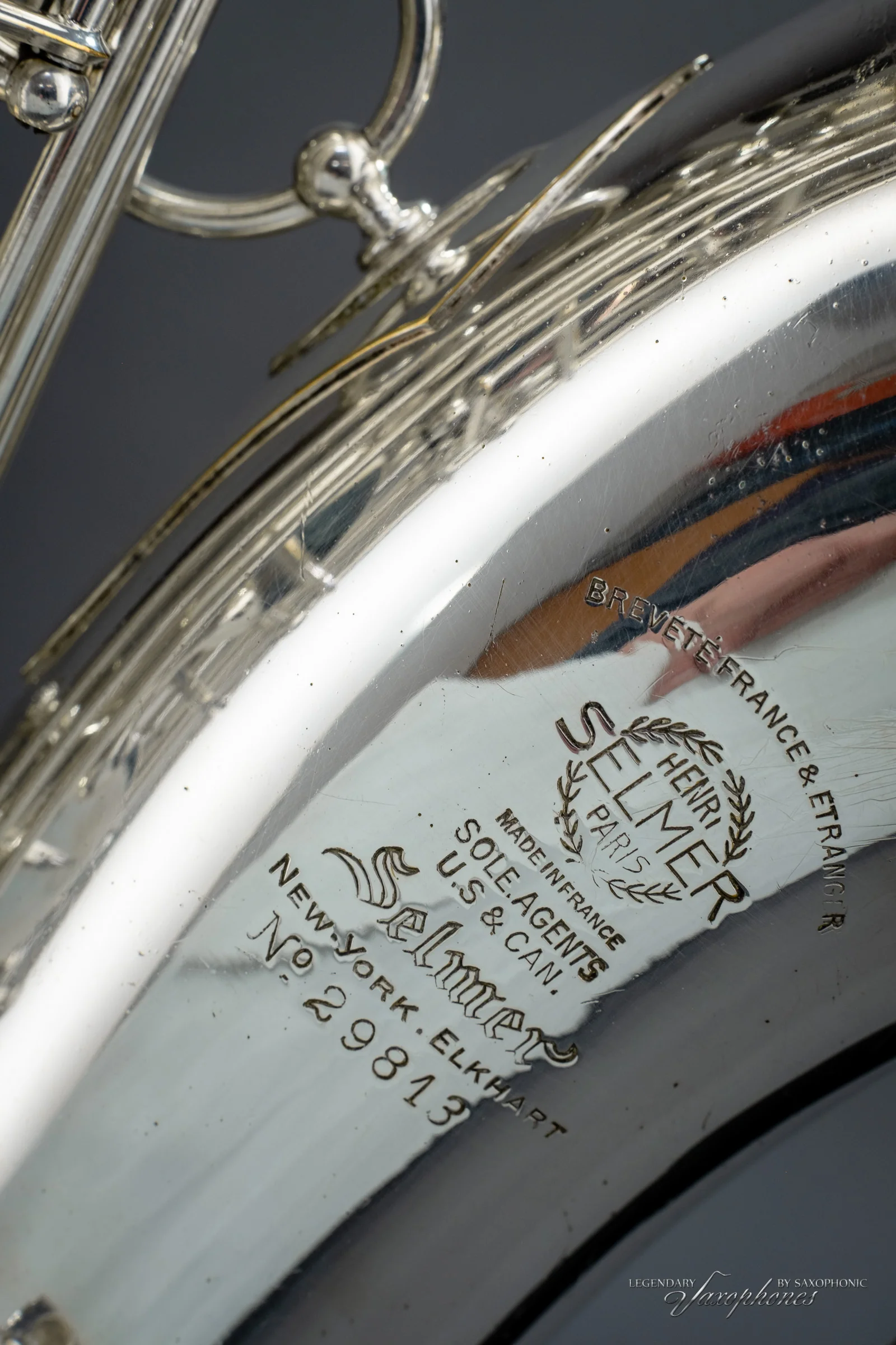 Très beau Saxophone Ténor SELMER Balanced Action (1941), n°29813, argenté - Saxophonic - Image 6